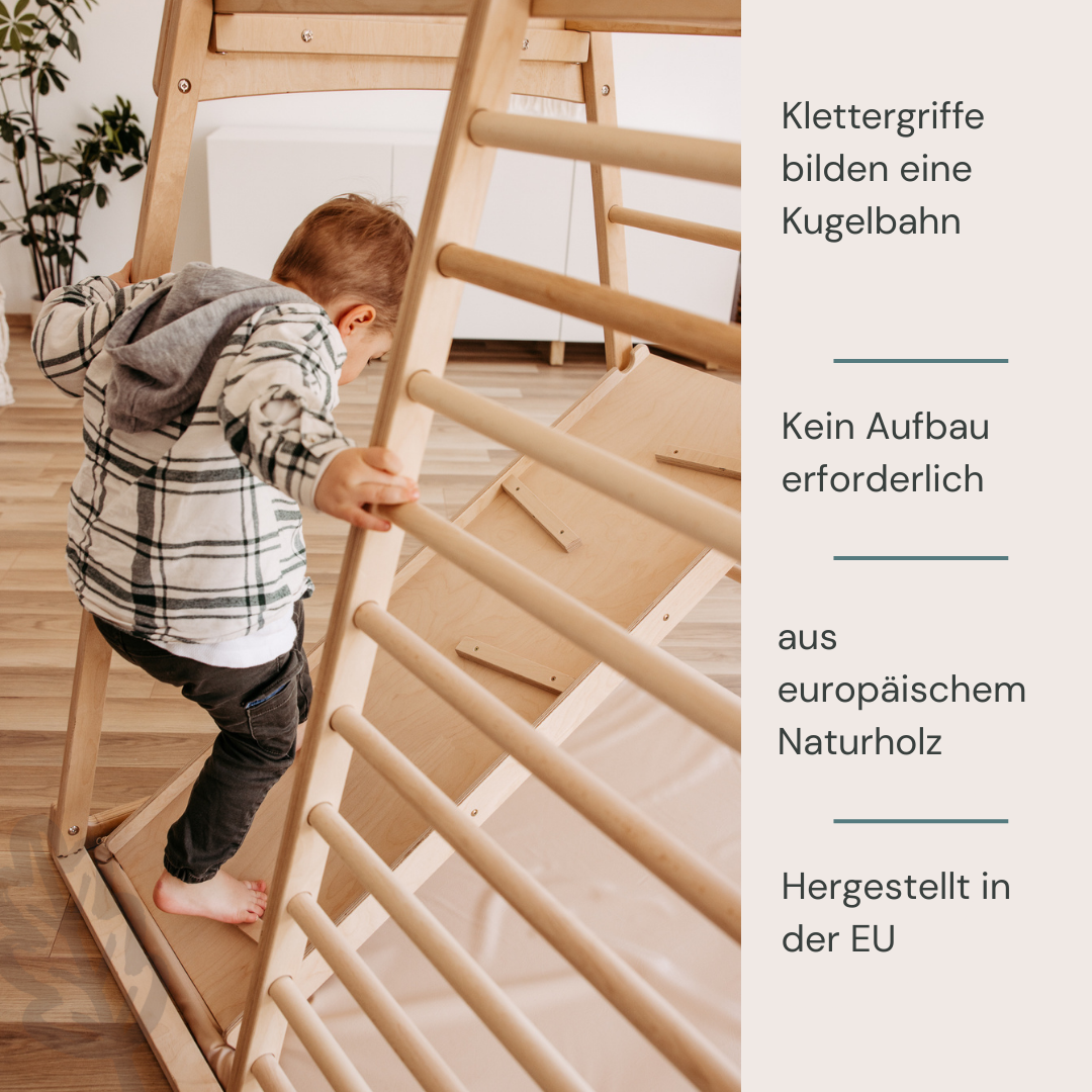 CLIFF Rutschrampe mit Hinweisen zu abgerundeten Kanten, zweiseitiger Nutzung und EU-Qualität