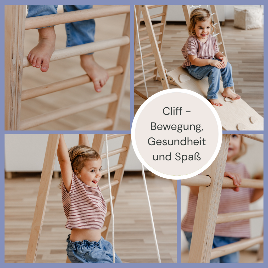 CLIFF Compact Klettergerüst mit Rutsche und Trapez im Einsatz