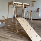 CLIFF Compact Klettergerüst aus Holz mit Rutsche und Trapez